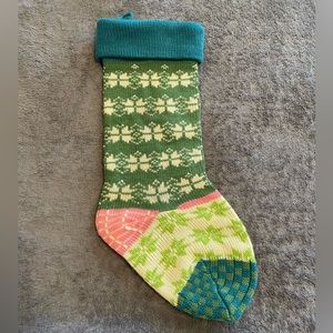 Vintage Style Knit Christmas Stocking